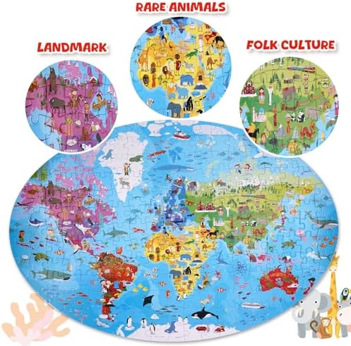 World Map Puzzle for Kids & Adults 205 Pcs World Map Jigsaw Puzzle - Image 4