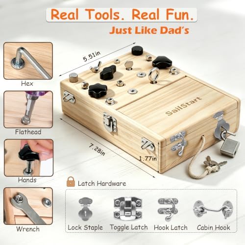 Montessori Busy Board Toys for 3-5 Year Old Kids Tool Set with Screwdriver - Image 3