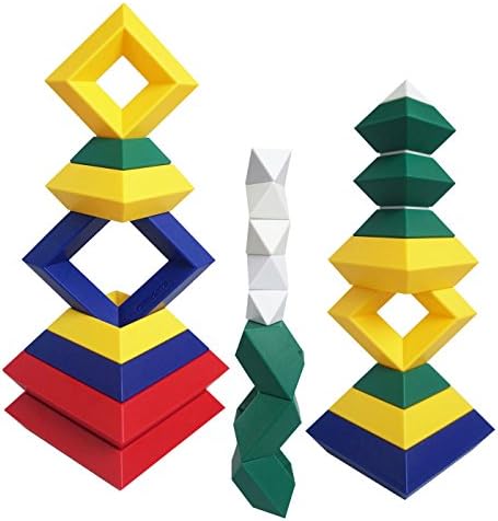 KUTOI Pyramid Stacking Toy Building Blocks 3D Puzzle Brain Teasers for Kids and Adults-Creative Preschool Learning Activities- Toddler Building Toys, Kids Blocks for 3 Year Old Boys & Girls - Image 3