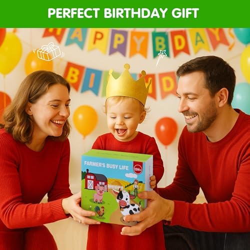 Quanquer Montessori Busy Book for Toddlers 1-3 - Farm Animal Sensory Busy Board for 1 Year Old Boys and Girls, Educational Travel Toy for Airplane Car Activities, Birthday Christmas Toddler Gifts - Image 6