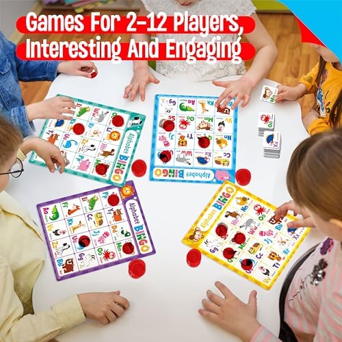 SpriteGru Alphabet Bingo Game, Uppercase/Lowercase/Number Bingo Game ABC and 123 Bingo Board Game for Kindergarten and Preschool Kids 4+, Perfect for Classroom & At Home - Image 6