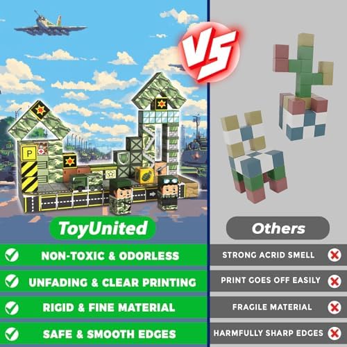 100PCS Magnetic Blocks - STEM Magnetic Building Blocks for Kids Military Construction Cube Toys Games, Educational Sensory Stacking Magnets Cube Toys for Kids Birthday Gifts Boys & Girls - Image 4