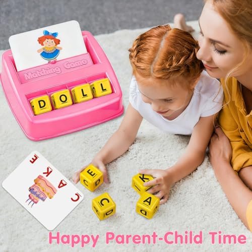 HahaGift Educational Toys for 2-5 Year Old Girl Gifts, Matching Letter Learning Games Activities, Christmas Birthday Gift for Toddler Kids Age 2 3 4 5 Year Olds Girls - Image 5
