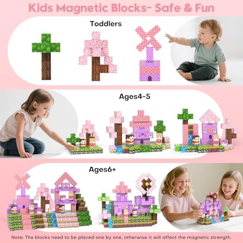 100PCS Magnetic Building Block,STEM Sensory Toys with Princess Castle Build - Image 4