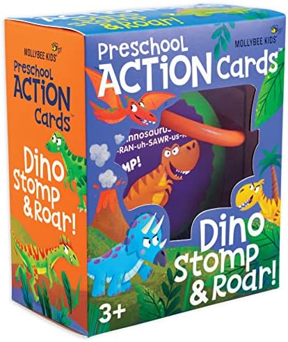 MOLLYBEE KIDS Dino Stomp and Roar, Toddler and Preschool Dinosaur Activity Cards, Gifts for 3, 4 Year Olds, Toddler Activities - Image 2