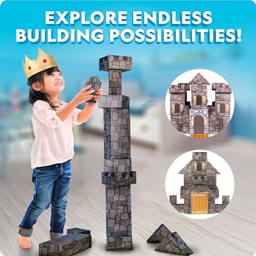 National Geographic Jumbo Cardboard Building Blocks 45-Piece Castle Set - Image 4