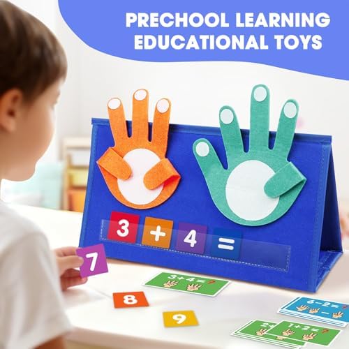 Auchq Preschool Learning Toys for Toddlers 3 4 5 Years Old, Montessori Educational Math Manipulates Number Counting Blocks for Kids, Finger Counting Math Desktop Toy for Boys Girls Birthday Gifts. - Image 2