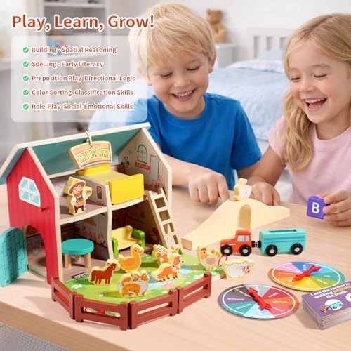 INIFEIDALA Montessori Farm Dollhouse for Toddlers 3-5 - Image 3