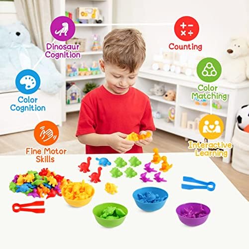 Counting Dinosaur Montessori Toys for Kids 3-5, Color Sorting Sensory Toys - Image 3