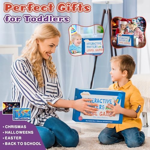Qiaojoy Bilingual Interactive World Map for Kids Learning and Educational Toys, Talking Electronic Kids World Map i-Poster Geography Games Ages 3 to 12 Years Old, Custom Talking Birthday Gifts Card - Image 7