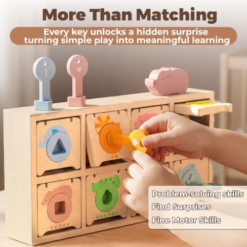 Montessori Toys for 2 Year Old|Wood Lock and Key Toddler Learning Toys - Image 6