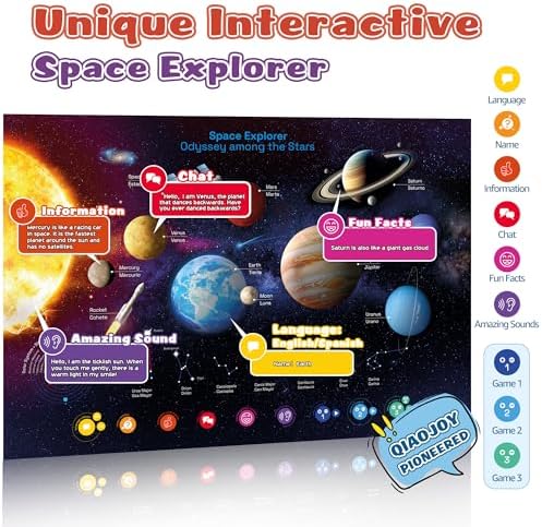 Bilingual Educational Talking USA Map Solar System Poster for Kid Learning - Image 3