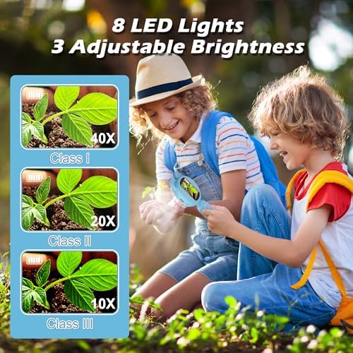 Microscope for Kids, Digital Microscope, 2Inch IPS Screen Kids Miniscope with 8Led Lights, Portable Mini Scope Kids Educational Science Toys, Birthday Chrismas for Age 3-12 Years[Blue] - Image 6