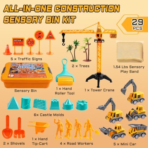 Construction Sensory Bin for Toddlers – Gifts for 3 Year Old Boys - Image 2