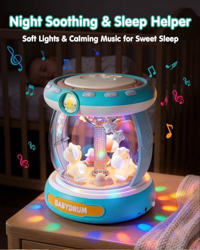 Baby Musical Drum Toy with Carousel and Microphone, 18-36 Months - Image 5