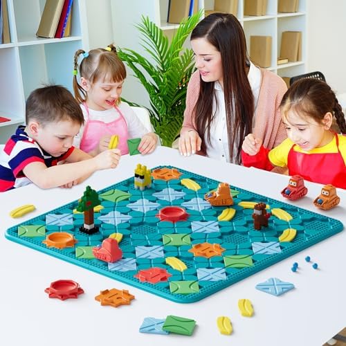 Kids Board Games Learning Toys, STEM Educational Logic Kits with 200+ Challenges & 4 Difficulty Levels, Brain Puzzles Maze Games for Boys Girls Ages 3-10 Birthday Gifts - Image 6