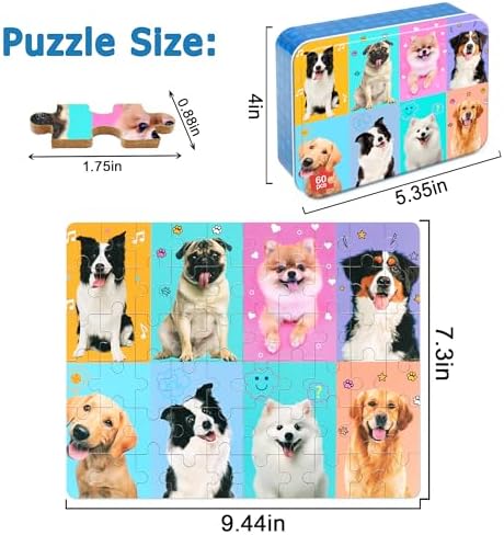 LELEMON Puzzles for Kids Ages 4-6,60 Piece Puzzles for Kids in Metal Box - Image 2