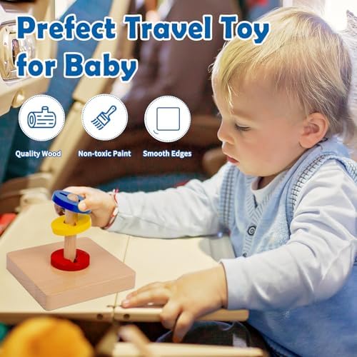 Adena Montessori Wooden Twist & Sort Circle Toy, 12m+ - Image 5