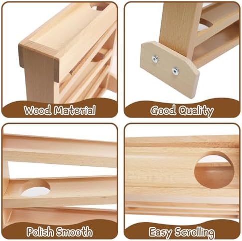 Montessori Ball Drop Toy for 2 3 Year Old, Wooden Ball Drop Toy Wooden Ball Tower for Toddlers, Pound a Ball for Toddlers Early Childhood Education Visual Tracking for Boys Girls Gift - Image 4
