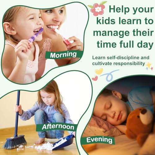 Wooden Chore Chart for Kids, Daily Visual Routine Schedule Educational Gift - Image 3