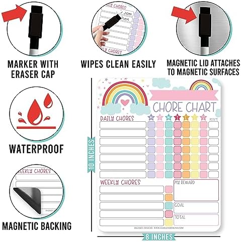 Magnetic Chore Chart for Kids Dry Erase Reward Chart for Home and Classroom - Image 5