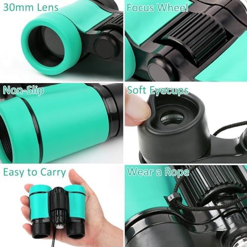 Scotamalone Kids Binoculars Shock Proof Toy Binoculars Set for Age 3-12 Years Old Boys Girls Bird Watching Educational Learning Hunting Hiking Birthday Presents - Image 2