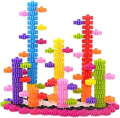 Gears Interlocking Learning Set, STEM Construction Toy Set - Building Kids Toys 180 Pcs - 10 Colors by KASHIAOTE