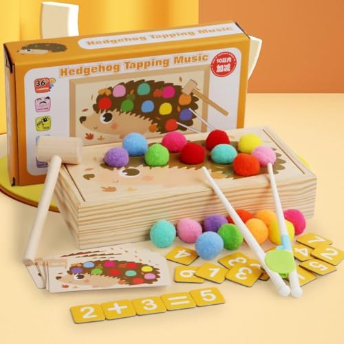 Hedgehog Wooden Tapping Toy, Fine Motor Educational Toy - Image 3