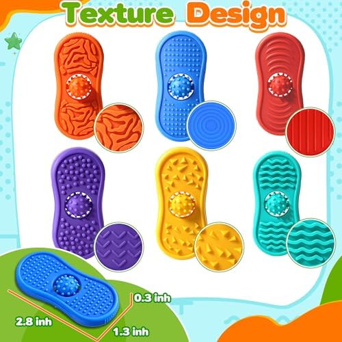 Sensory Fidget Toys for Kids 6 Pack Silicone Worry Stones for Autism ADHD Calming Down Quiet Figette Classroom Must Have Stress Toy for Anxiety Relief Office Desk Toy Set Easter Basket Stuffer Gift - Image 2