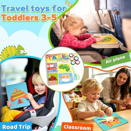 Tape Activity Books for Kids Ages 3-5, Airplane Travel Activities for Kid - Image 5