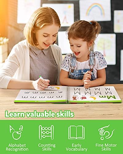 Coogam Learn to Write Workbook, Numbers Letters Practicing Book, ABC Alphabet Sight Words Handwriting Educational Montessori Toy for Home Classroom Kindergarten Preschool Kids - Image 5