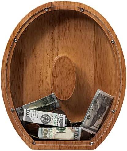 Piggy Bank for Kids Boys Girls, Wooden Large Letter Piggy Bank Alphabet Money Bank with Initial O, Coin Bank Fun Gifts for Birthday, Christmas, Festival, Baby Shower - Image 2