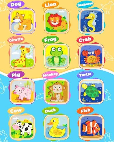 Benresive Wooden Toddler Puzzles, Montessori Toddler Toys for 1 2 Year Old - Image 4