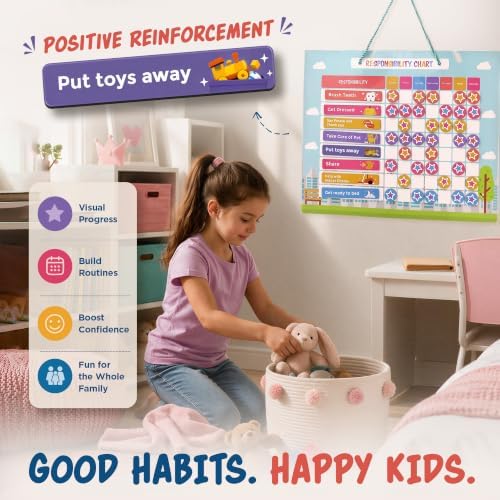 Chore Chart for Kids Magnetic Responsibility Chart Reward Chart 3D Stars - Image 4