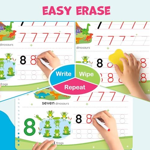 BenBen Kindergarten Preschool Workbook for Kids Age 3-5, Erasable, Reusable - Image 4