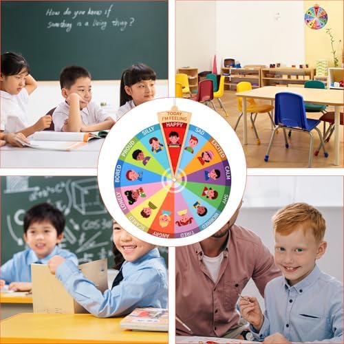 Soft Plush Emotion Wheel for Kids, 13 Feelings Chart Social Emotional Learning Poster Calm Toys for Toddlers Children Portable Mood Coping Calming Corner Items Sensory Tools - Image 7