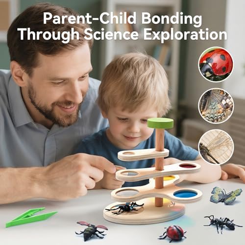 WOODEN TEETHER Nature Explorer STEM Kit with Adjustable Bug Viewer, Outdoor Science Exploration Set for Kids Ages 4-8, Montessori-Inspired Screen-Free Toys with Binoculars, Compass & Magnifying Glass - Image 6