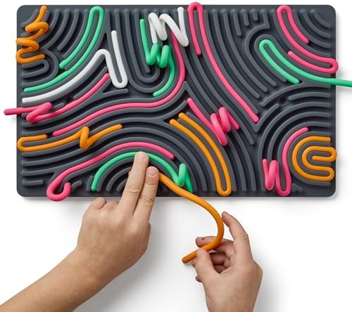Pushpeel XL Sensory Activity Board – Expandable Silicone Fidget Toy for Stress, Anxiety, ADHD & Autism – Modular, Silent, No Mess - Granite by SensoryActivityBoard