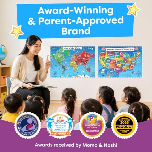 United States and World Map For Kids Classroom Posters 2pc Set - 24” x 16” Waterproof US and World Map for Classroom Decor Posters - Teacher Classroom Must Haves - Homeschool Back to School Supplies - Image 7