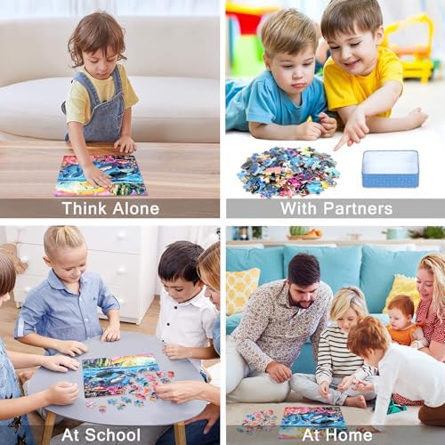 LELEMON Puzzles for Kids Ages 4-6,Underwater World 100 Piece Puzzles for Kids Ages 4-8 in a Metal Box, Educational Jigsaw Puzzles 100 Piece Puzzle Games Puzzle Toys for Girls and Boys - Image 4