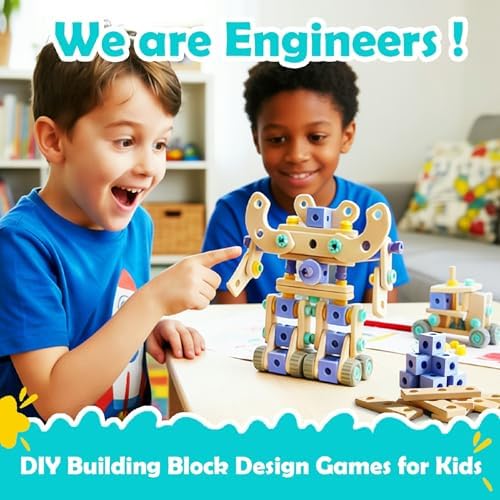 Kids STEM Building Toys For Ages 3-5 4-6 4-8 5-7 6-8 Years Old Boy Birthday Gift,101 Pcs Preschool Educational Construction Toys Tools Set With Drill,Toddler Design Drill Screw Toys (blue165) - Image 6