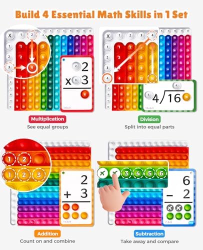 JoyCat 288 Math Flash Cards & Leanring Chart, 4 Operations, Ages 4-8 - Image 2