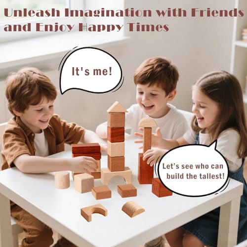 Adena Montessori 29-Piece Wooden Blocks Set, 3+ - Image 6