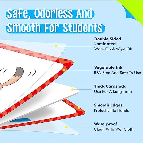 CVC Word Writing Cards, 120 Double Sided Handwriting Cards Short Vowel Spelling Flashcards CVC Sight Words Early Educational Tool for Kids 3 4 5 Years Old (Plus 2 Markers & 3 Reclosable Plastic Rings) - Image 3