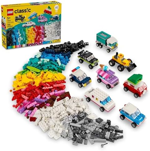 LEGO Classic Creative Vehicles, Colorful Construction Brick Building Kit with Ice Cream Truck, Police Car Toy, Model City Cars and More, Gift or Car Toy for Boys, Girls and Kids Ages 5 and Up, 11036 by Unknown