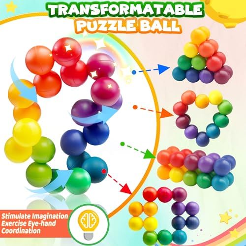 Sensory Autism Balls Toy for Toddler Kids, Airplane Travel Toys for Age 3-5 5-7 3-4 4-8 School Fidget Classroom Autistic Calm Down Treasure Prize Box Dementia Activities Easter Basket Stuffers Gifts - Image 4
