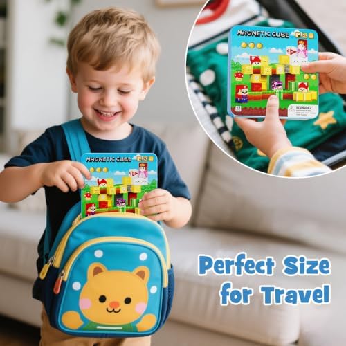 Travel Magnetic Blocks Kids Toys: 49 PCS Mini Magnets Cubes with Iron Box - Image 2