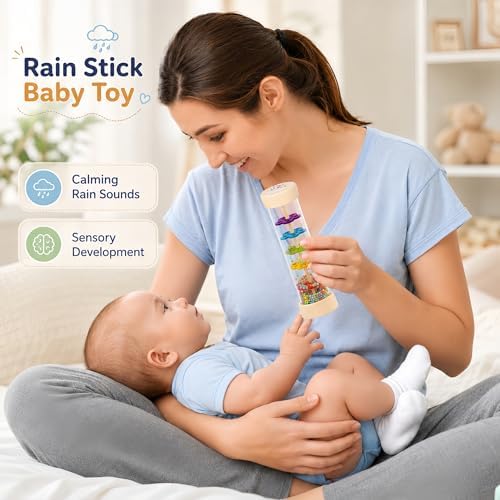 Oneshow Rain Sticks for Kids, Wooden Montessori Toys for Baby 12+ Months - Image 3
