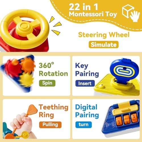 22 in 1 Toddler Busy Board Activity Cube Toys, Montessori Sensory Learn Toy - Image 2