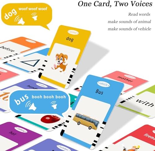Startcan Talking Flash Cards Toys for Girls 1 2 3 4 5 6, Learn ABC, Numbers 0-100, Phrases, Objects, Adjectives, and More Dolch Sight Words,280 Cards with 560 Words/Phrases - Image 3